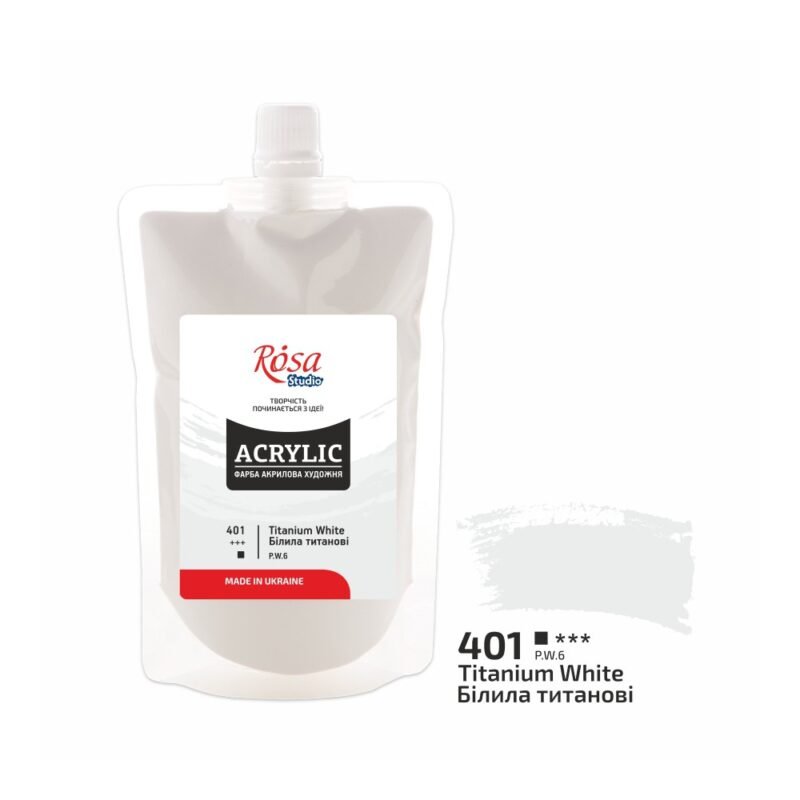 Akriliniai dažai Rosa Studio 200ml Titanium White