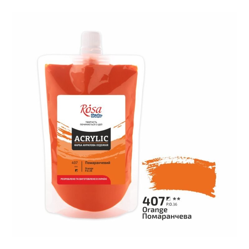 Akriliniai dažai Rosa Studio 200ml Orange
