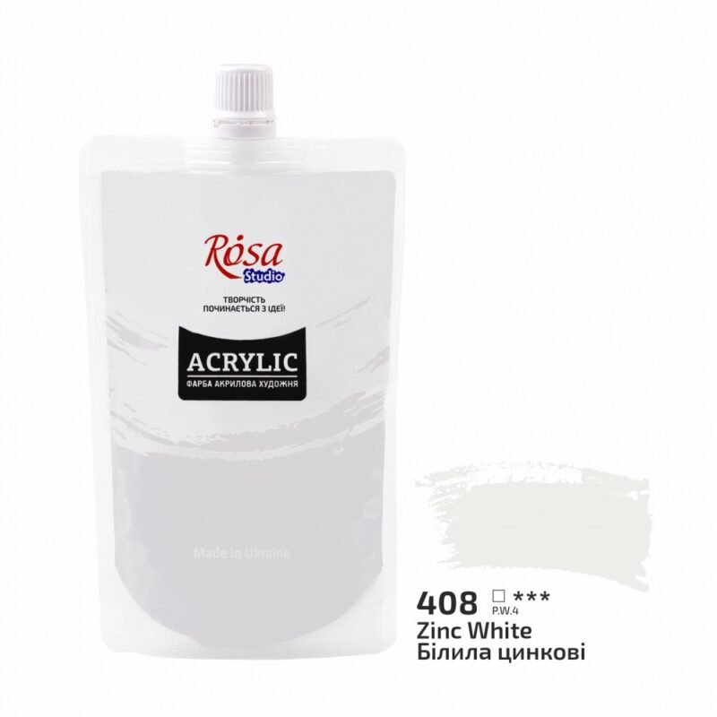 Akriliniai dažai Rosa Studio 200ml Zinc White