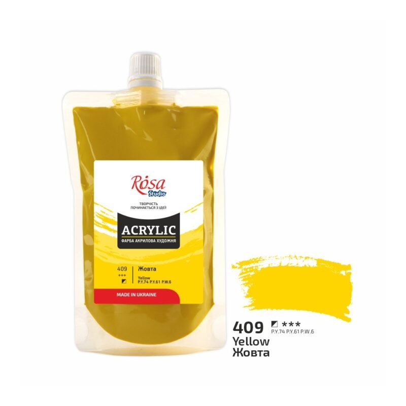 Akriliniai dažai Rosa Studio 200ml Yellow