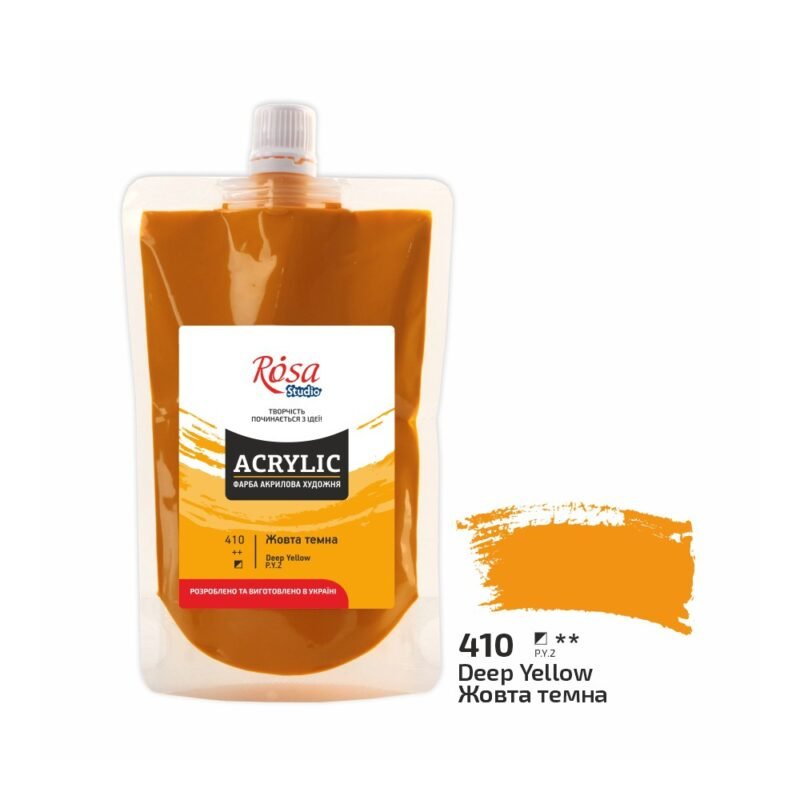 Akriliniai dažai Rosa Studio 200ml Dark Yellow