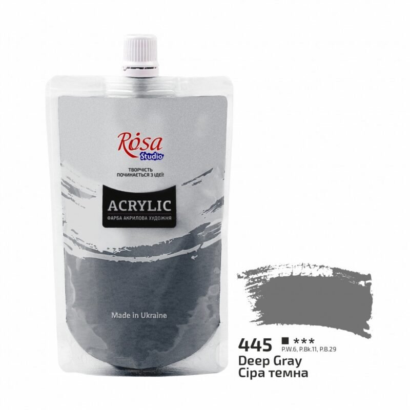Akriliniai dažai Rosa Studio 200ml Deep Gray