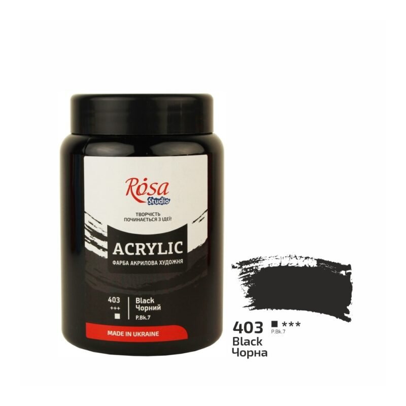 Akriliniai dažai Rosa Studio 400ml Black