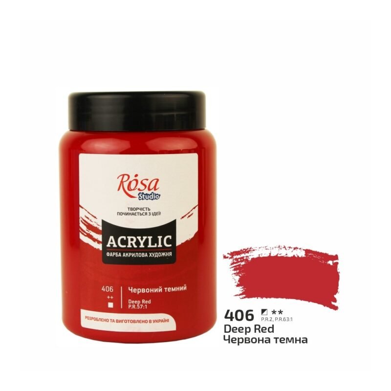 Akriliniai dažai Rosa Studio 400ml Dark Red