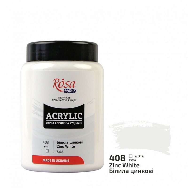 Akriliniai dažai Rosa Studio 400ml Zinc White