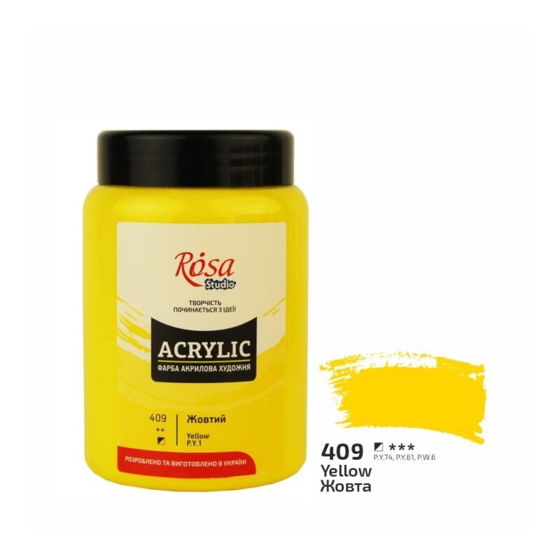 Akriliniai dažai Rosa Studio 400ml Yellow
