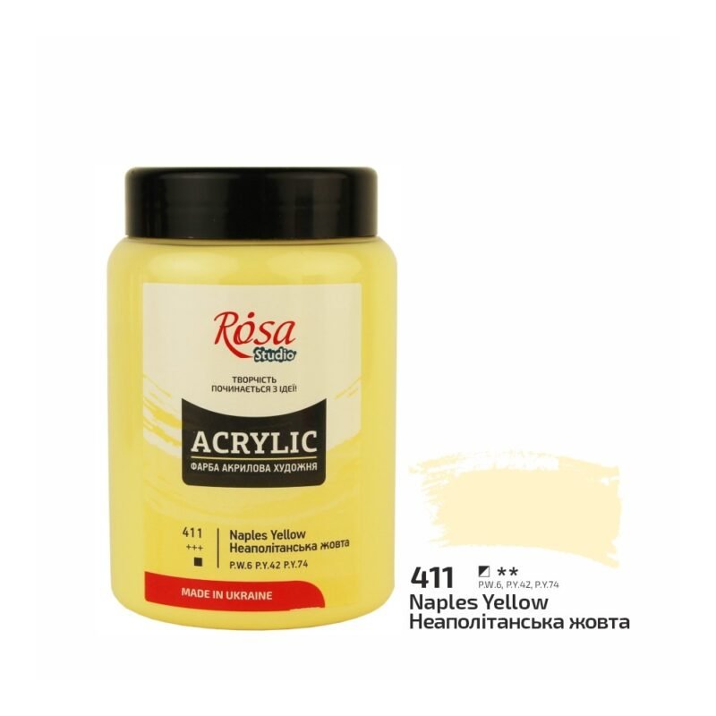 Akriliniai dažai Rosa Studio 400ml Naples Yellow