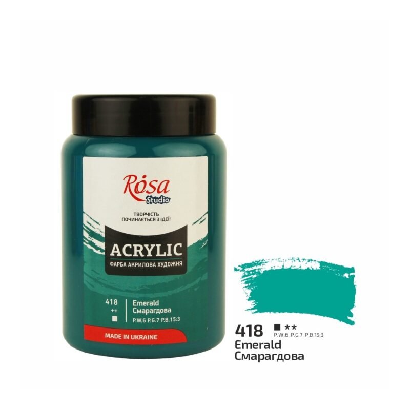 Akriliniai dažai Rosa Studio 400ml Emerald Green