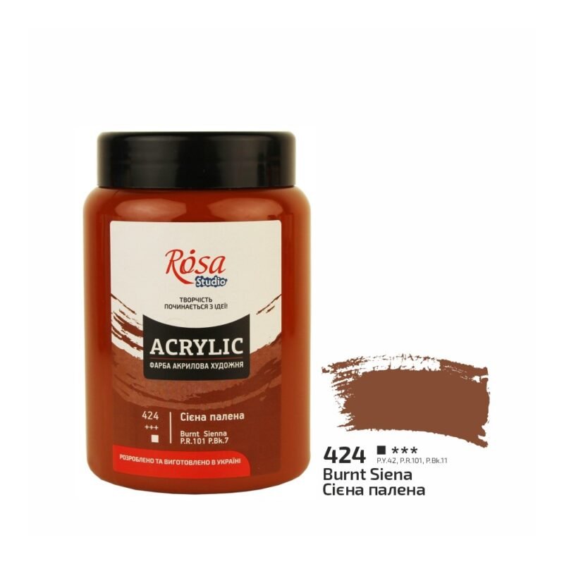 Akriliniai dažai Rosa Studio 400ml Burnt Sienna