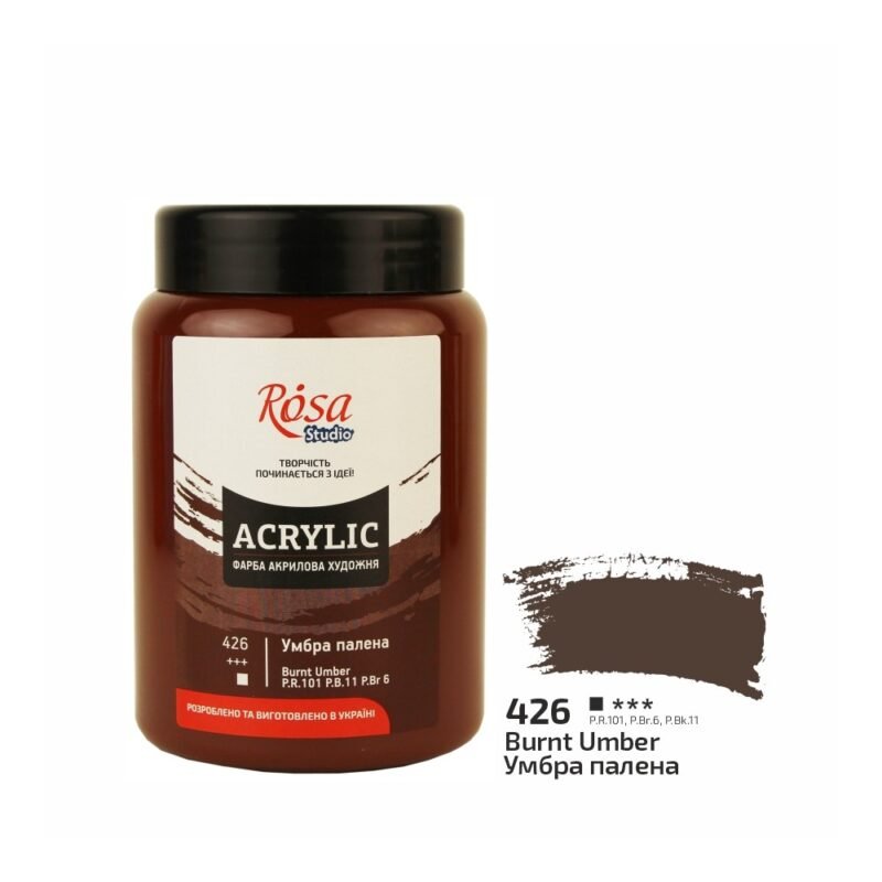 Akriliniai dažai Rosa Studio 400ml Burnt Umber