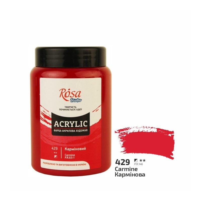 Akriliniai dažai Rosa Studio 400ml Carmine