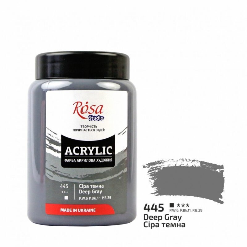 Akriliniai dažai Rosa Studio 400ml Deep Gray