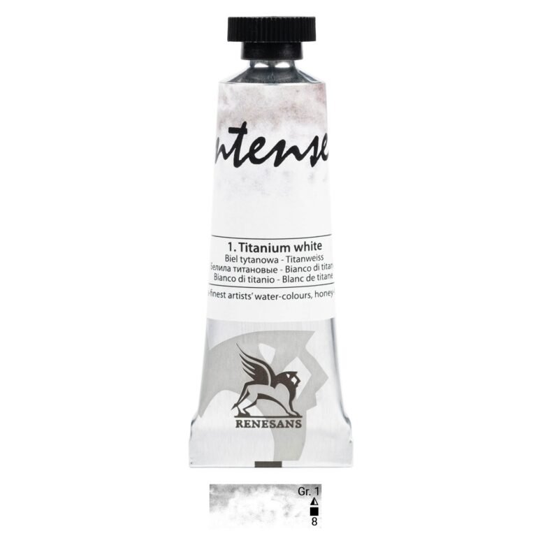 Akvareliniai dažai Renesans Intense Water - Titanium Opaque White