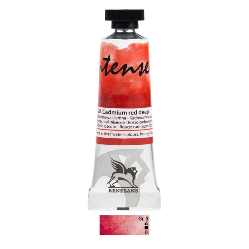 Akvareliniai dažai Renesans Intense Water - Cadmium Red Deep