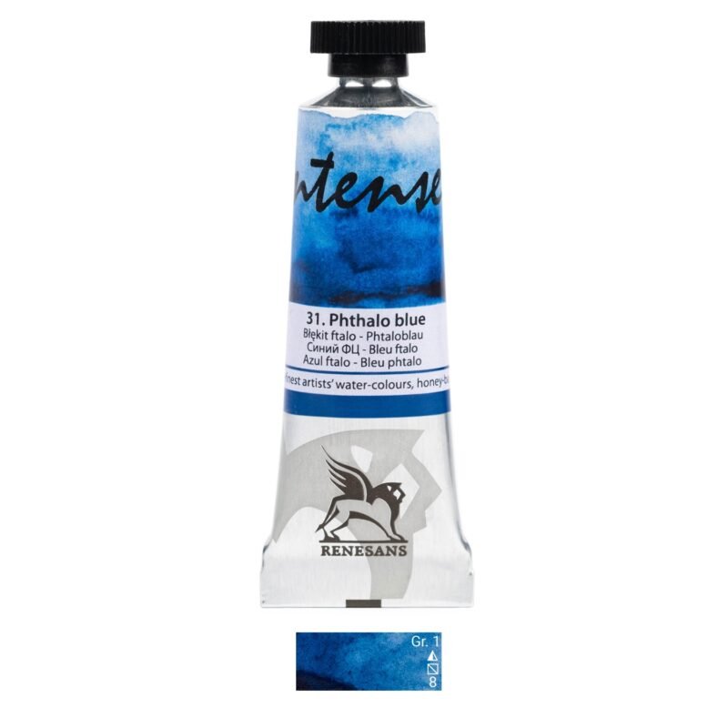 Akvareliniai dažai Renesans Intense Water - Phthalo Blue