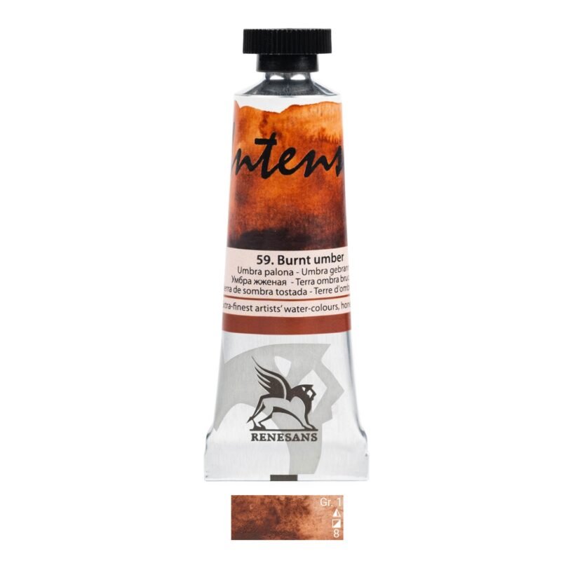 Akvareliniai dažai Renesans Intense Water - Burnt Umber