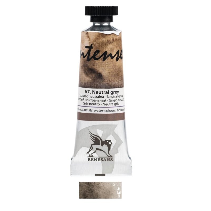 Akvareliniai dažai Renesans Intense Water - Neutral Grey