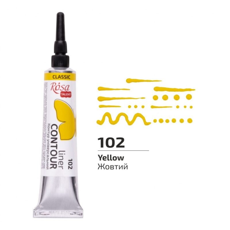 Universalus kontūras Rosa Talent 20ml, geltonos sp.