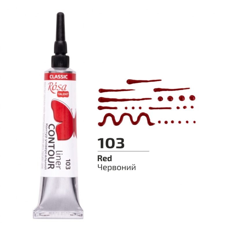 Universalus kontūras Rosa Talent 20ml, raudonos sp.