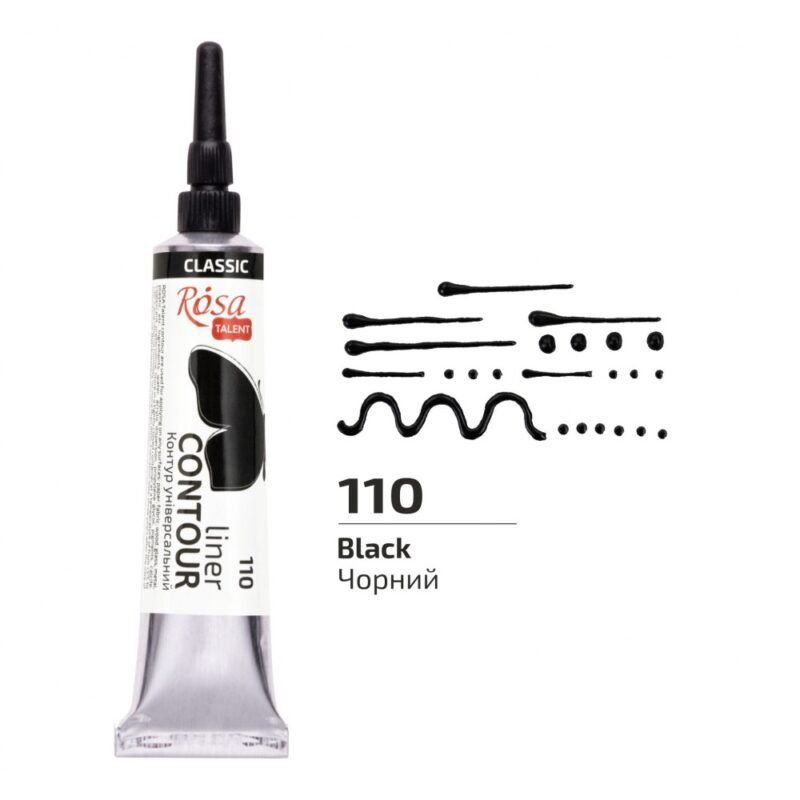 Universalus kontūras Rosa Talent 20ml, juodos sp.
