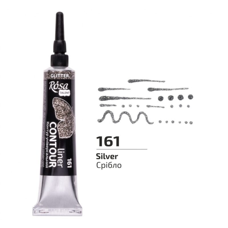 Universalus kontūras Rosa Talent 20ml, su sidabro spalvos blizgučiu
