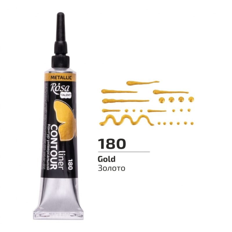 Universalus kontūras Rosa Talent 20ml, metalizuoto aukso sp.