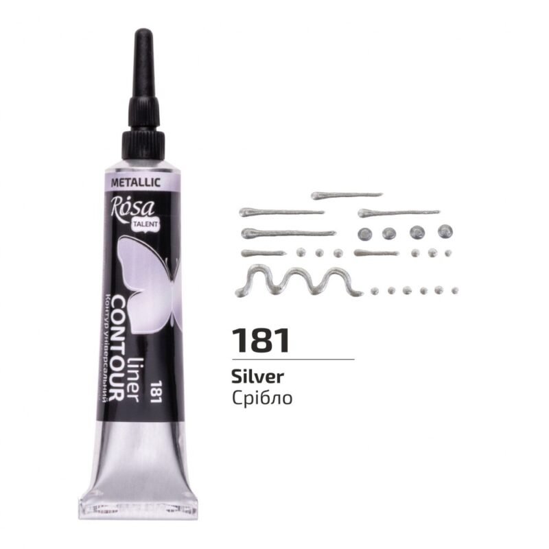 Universalus kontūras Rosa Talent 20ml, metalizuoto sidabro sp.
