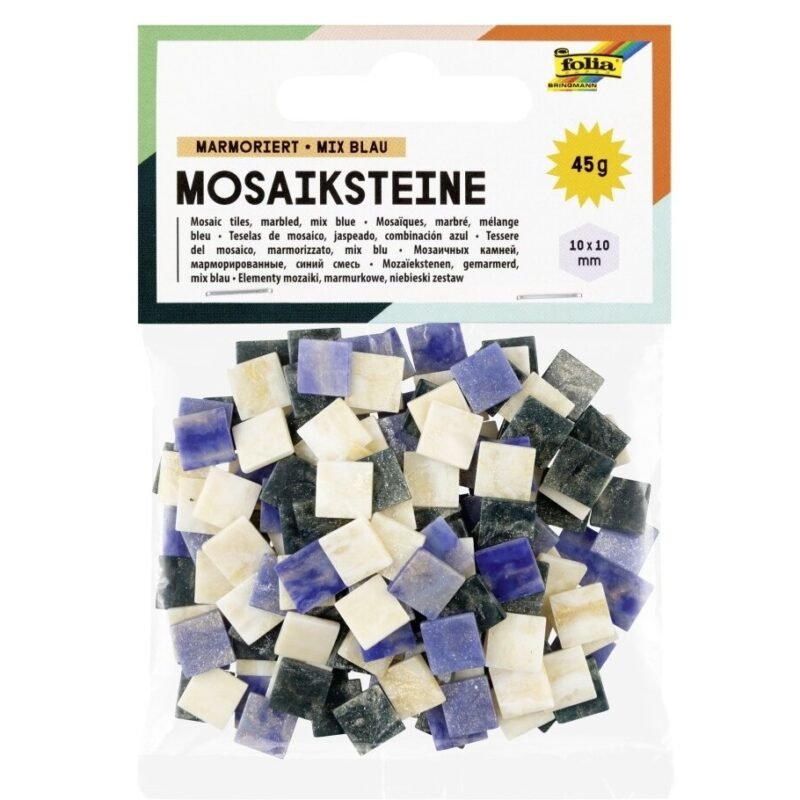 Plytelės mozaikai Folia 10x10 mm, mėlynos spalvos