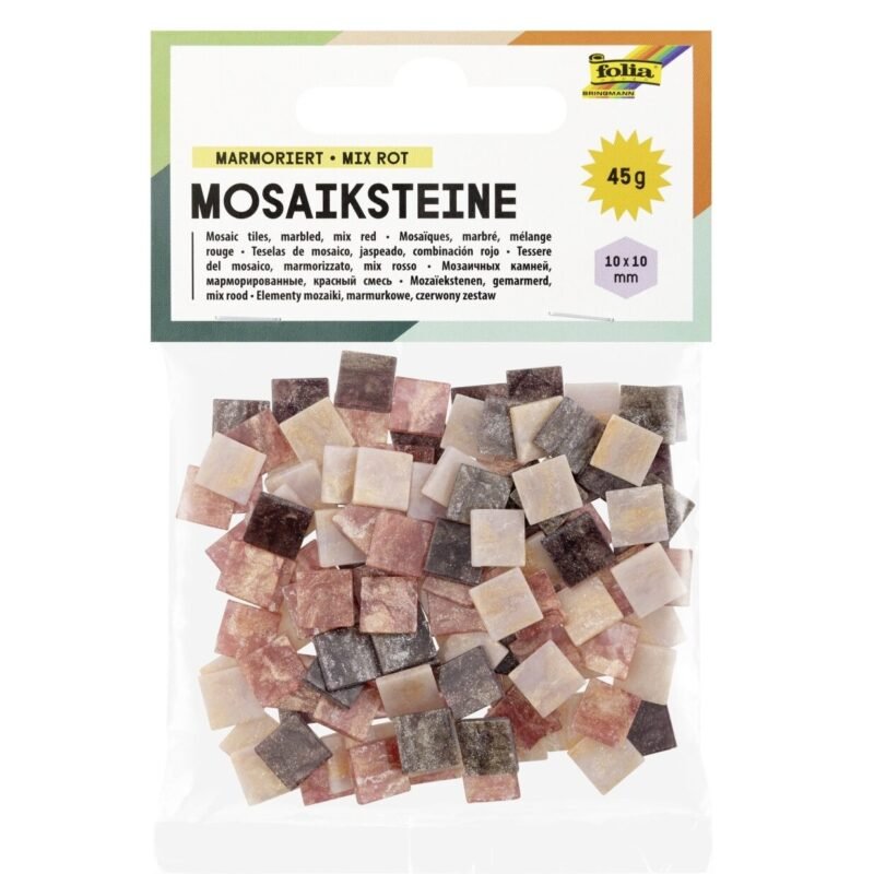 Plytelės mozaikai Folia 10x10 mm, rausvos spalvos