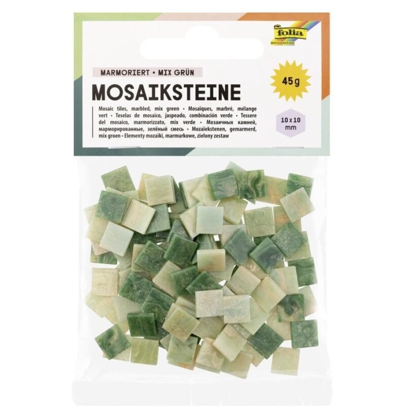 Plytelės mozaikai Folia 10x10 mm, žalios spalvos