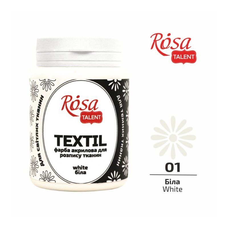 „ROSA Talent“ tekstilės dažai 80ml - balta sp.