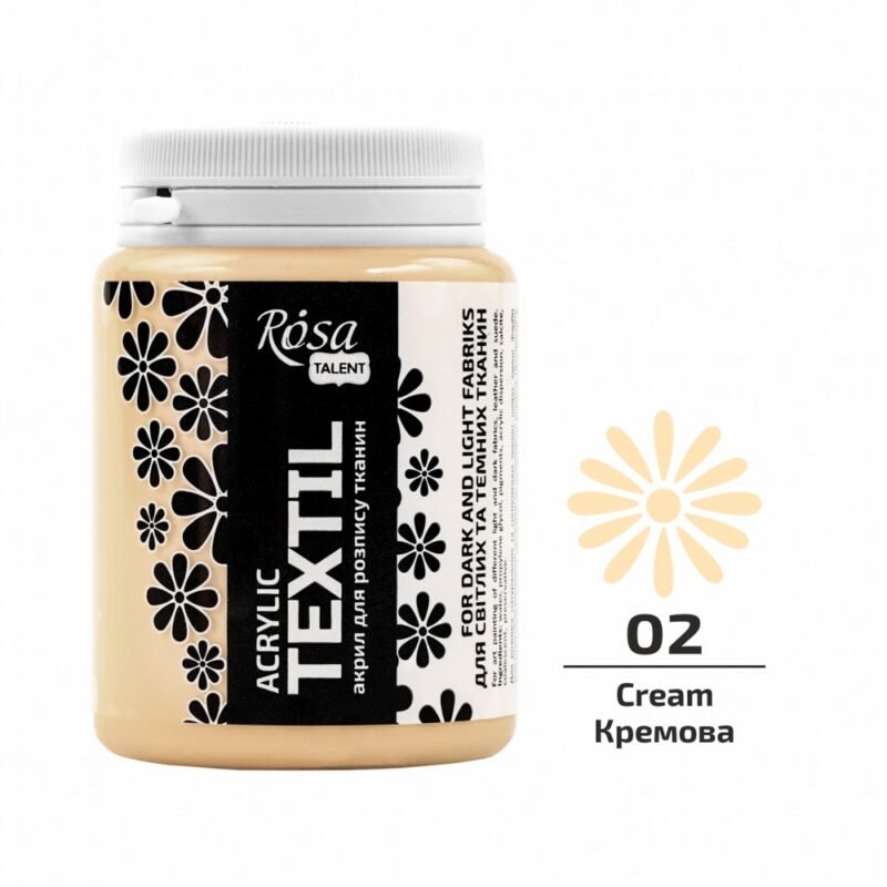 „ROSA Talent“ tekstilės dažai 80ml - kreminė sp.