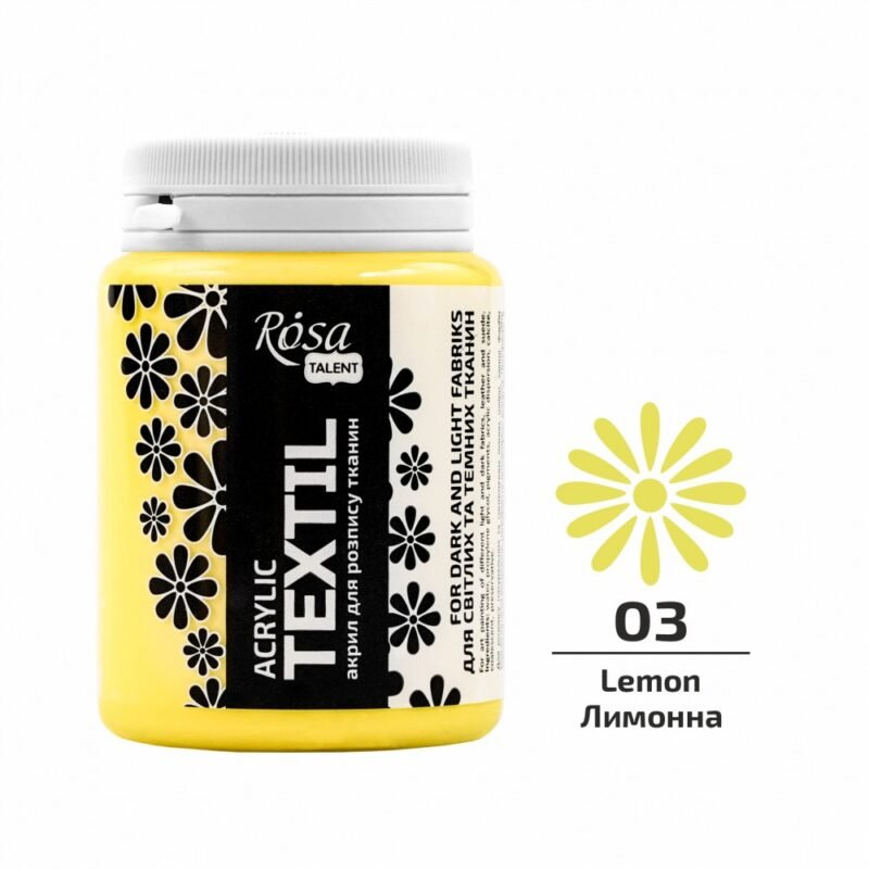 „ROSA Talent“ tekstilės dažai 80ml - citrinos geltona sp.