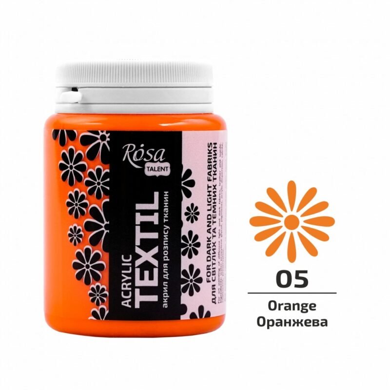 „ROSA Talent“ tekstilės dažai 80ml - oranžinė sp.