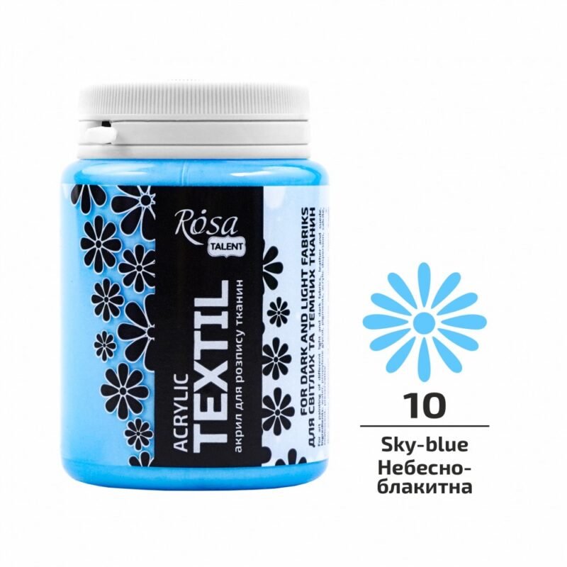 „ROSA Talent“ tekstilės dažai 80ml - dangaus mėlyna sp.