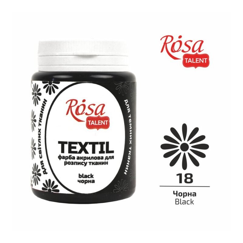 „ROSA Talent“ tekstilės dažai 80ml - juoda sp.