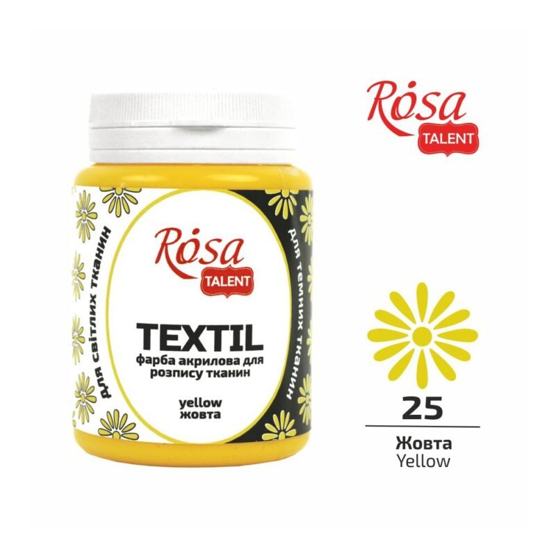 „ROSA Talent“ tekstilės dažai 80ml - geltona sp.