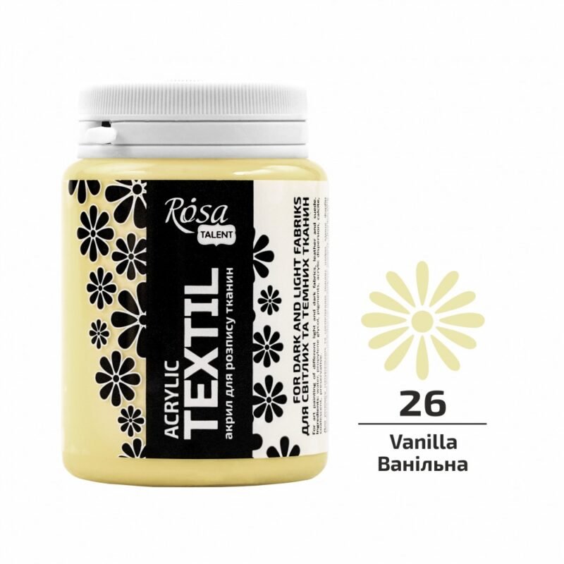„ROSA Talent“ tekstilės dažai 80ml - vanilinė sp.