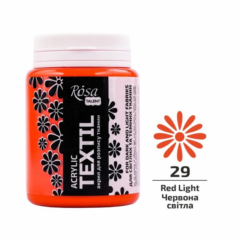 „ROSA Talent“ tekstilės dažai 80ml - šviesi raudona sp.