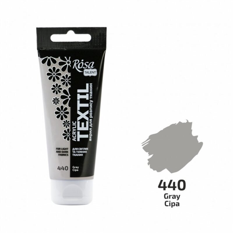 „ROSA Talent“ tekstilės dažai 60ml - pilka sp.