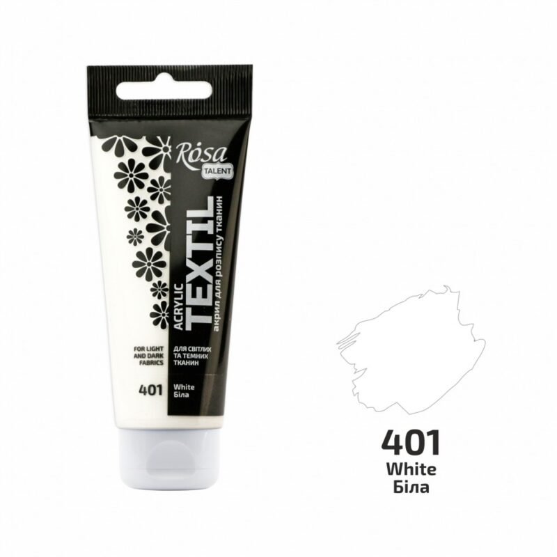 „ROSA Talent“ tekstilės dažai 60ml - balta sp.