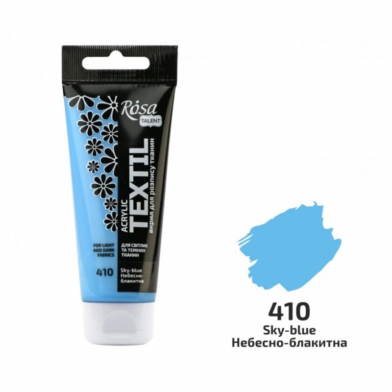„ROSA Talent“ tekstilės dažai 60ml - dangaus mėlyna sp.