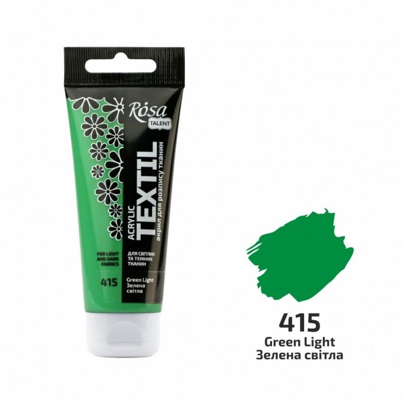 „ROSA Talent“ tekstilės dažai 60ml - šviesi žalia sp.