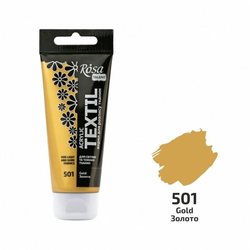 „ROSA Talent“ tekstilės dažai 60ml - auksinė sp.