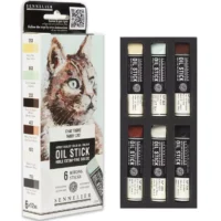 Aliejinių dažų lazdelių rinkinys Sennelier Mini 6vnt - Tabby cat