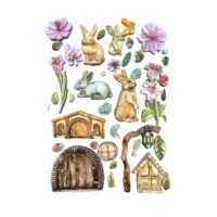 Forma silikoninė - Rabbit and Flowers - A5