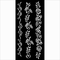 Trafaretas MixMedia 12x25cm - Garden borders
