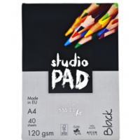 Juodas piešimo popieriaus bloknotas „Studio“A5