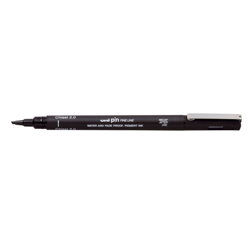 Markeris Uni Pin CHISEL 2,0mm, Juodos sp.