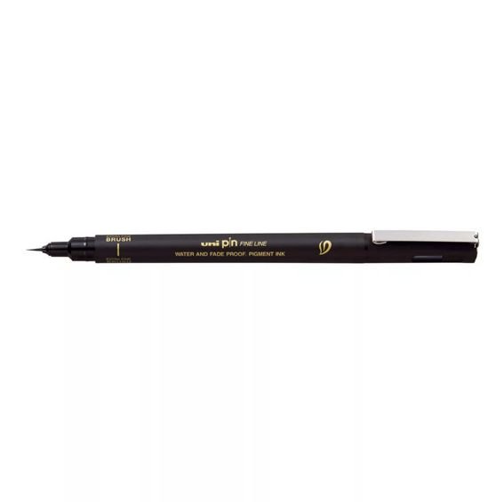 Markeris Uni Pin FINE Brush , Juodos sp.